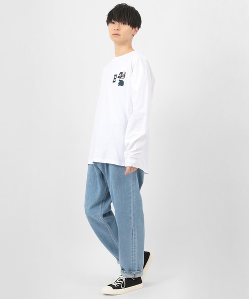 make a ray!(メイク ア レイ!)の「ビッグシルエット ワンポイント 刺繍ワッペン ロンT/USAコットン(Tシャツ/カットソー・メンズ・ホワイト/ブラック/ネイビー/ターコイズブルー/ホワイト系その他/グレイッシュベージュ・M/L)」の22枚目の写真