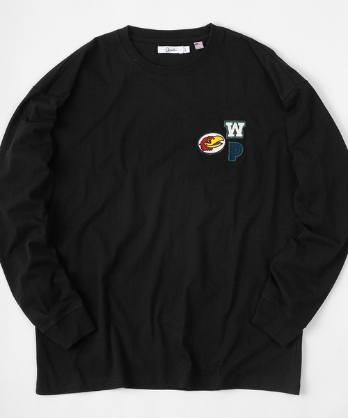 make a ray!(メイク ア レイ!)の「ビッグシルエット ワンポイント 刺繍ワッペン ロンT/USAコットン(Tシャツ/カットソー・メンズ・ホワイト/ブラック/ネイビー/ターコイズブルー/ホワイト系その他/グレイッシュベージュ・M/L)」の18枚目の写真