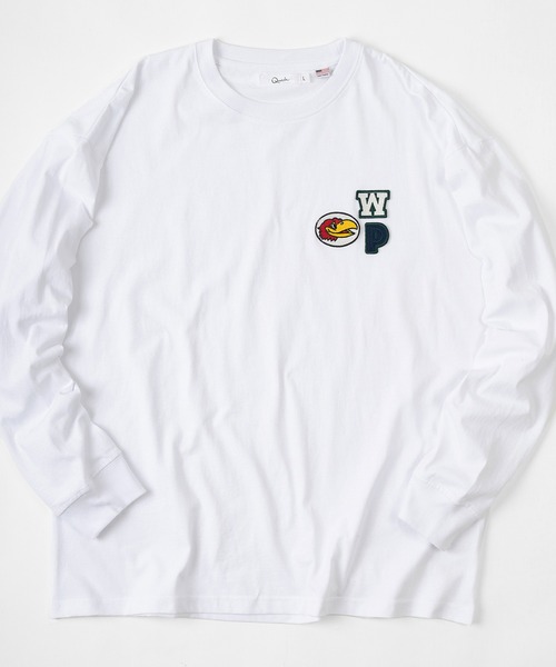 make a ray!(メイク ア レイ!)の「ビッグシルエット ワンポイント 刺繍ワッペン ロンT/USAコットン(Tシャツ/カットソー・メンズ・ホワイト/ブラック/ネイビー/ターコイズブルー/ホワイト系その他/グレイッシュベージュ・M/L)」の17枚目の写真