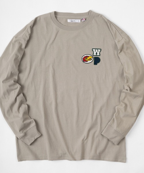 make a ray!(メイク ア レイ!)の「ビッグシルエット ワンポイント 刺繍ワッペン ロンT/USAコットン(Tシャツ/カットソー・メンズ・ホワイト/ブラック/ネイビー/ターコイズブルー/ホワイト系その他/グレイッシュベージュ・M/L)」の19枚目の写真