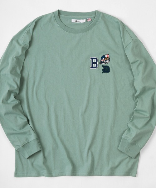 make a ray!(メイク ア レイ!)の「ビッグシルエット ワンポイント 刺繍ワッペン ロンT/USAコットン(Tシャツ/カットソー・メンズ・ホワイト/ブラック/ネイビー/ターコイズブルー/ホワイト系その他/グレイッシュベージュ・M/L)」の21枚目の写真