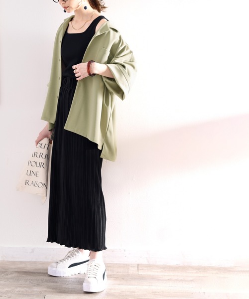 classicalelf（クラシカルエルフ）の「上級者のセットアップ。メンズライク開襟シャツ（シャツ/ブラウス・レディース・モカ/ブラック/カーキ・LARGE/MEDIUM/SMALL/X-LARGE）」の21枚目の写真