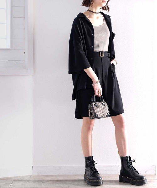 classicalelf（クラシカルエルフ）の「上級者のセットアップ。メンズライク開襟シャツ（シャツ/ブラウス・レディース・モカ/ブラック/カーキ・LARGE/MEDIUM/SMALL/X-LARGE）」の17枚目の写真