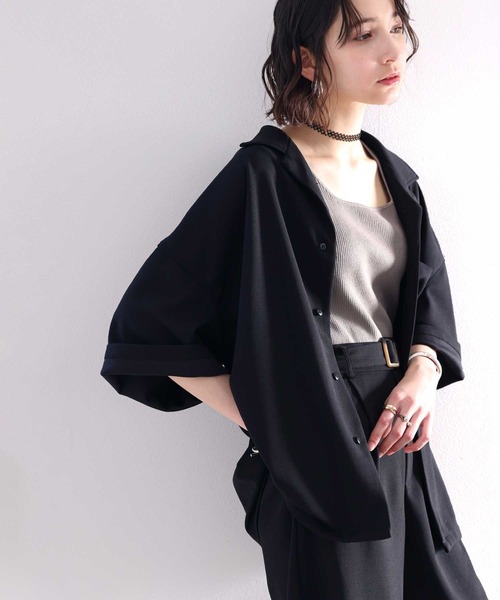 classicalelf（クラシカルエルフ）の「上級者のセットアップ。メンズライク開襟シャツ（シャツ/ブラウス・レディース・モカ/ブラック/カーキ・LARGE/MEDIUM/SMALL/X-LARGE）」の13枚目の写真