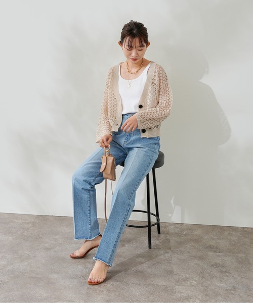 DouDou（ドゥドゥ）の「センタープレスストレートデニム（デニムパンツ・レディース・サックスブルー/ブルー・38/36）」の13枚目の写真