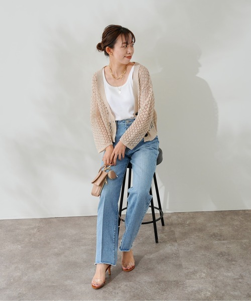 DouDou（ドゥドゥ）の「センタープレスストレートデニム（デニムパンツ・レディース・サックスブルー/ブルー・38/36）」の14枚目の写真