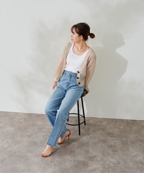 DouDou（ドゥドゥ）の「センタープレスストレートデニム（デニムパンツ・レディース・サックスブルー/ブルー・38/36）」の16枚目の写真