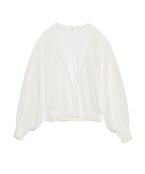 emmi(エミ)の「【emmi atelier】袖ボリュームシアーカーデ(カーディガン/ボレロ・レディース・ホワイト/ライトブルー/ブラック・FREE)」の1枚目の写真