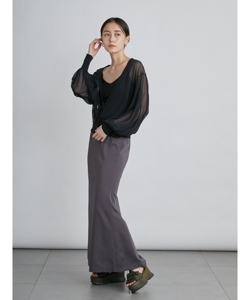 emmi(エミ)の「【emmi atelier】袖ボリュームシアーカーデ(カーディガン/ボレロ・レディース・ホワイト/ライトブルー/ブラック・FREE)」の7枚目の写真