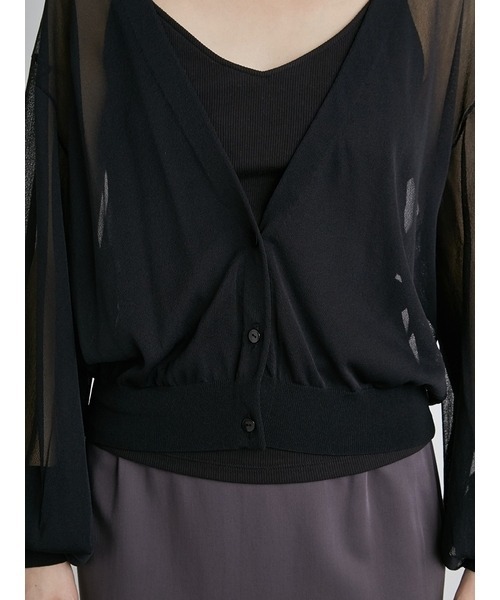 emmi(エミ)の「【emmi atelier】袖ボリュームシアーカーデ(カーディガン/ボレロ・レディース・ホワイト/ライトブルー/ブラック・FREE)」の13枚目の写真