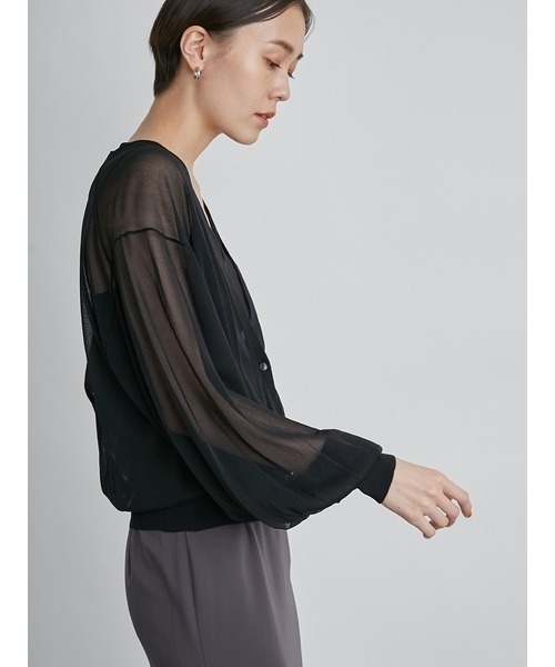 emmi(エミ)の「【emmi atelier】袖ボリュームシアーカーデ(カーディガン/ボレロ・レディース・ホワイト/ライトブルー/ブラック・FREE)」の11枚目の写真