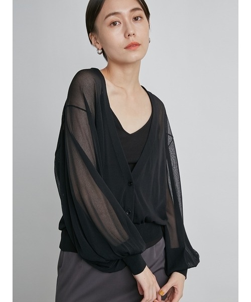 emmi(エミ)の「【emmi atelier】袖ボリュームシアーカーデ(カーディガン/ボレロ・レディース・ホワイト/ライトブルー/ブラック・FREE)」の19枚目の写真