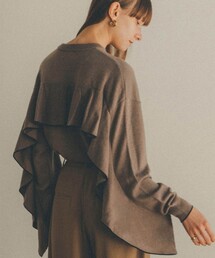 【CLANE/クラネ】BACK FRILL LINE KNIT/バックフリルラインニット 11106-1292
