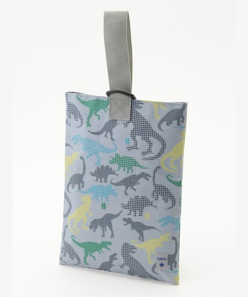 HAKKA KIDS（ハッカキッズ）の「デジタルダイナソープリントシューズケース（ハンドバッグ・キッズ・グレー/ブルー・FREE）」の2枚目の写真
