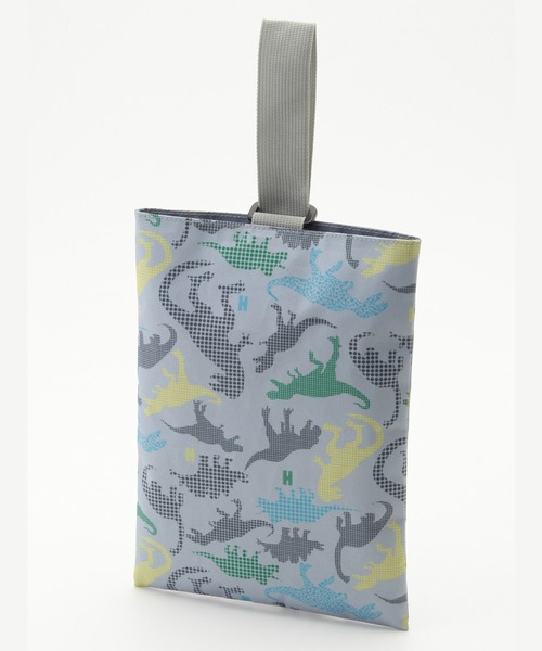 HAKKA KIDS（ハッカキッズ）の「デジタルダイナソープリントシューズケース（ハンドバッグ・キッズ・グレー/ブルー・FREE）」の6枚目の写真