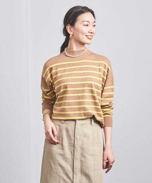 UNITED ARROWS(ユナイテッドアローズ)の「<UNITED ARROWS>カラーボーダー ハイネック ニット B(ニット/セーター・レディース・オフホワイト/ブラック/ベージュ・FREE)」の9枚目の写真
