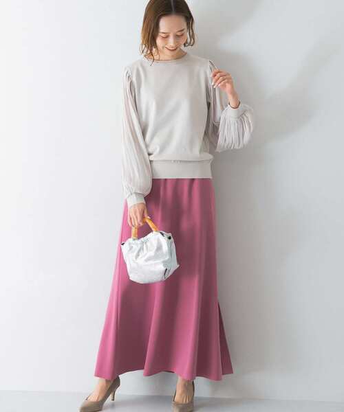 URBAN RESEARCH ROSSO WOMEN（アーバンリサーチ　ロッソ）の「ナロースリットロングスカート（スカート・レディース・ピンク/ベージュ/グリーン・38/36）」の15枚目の写真