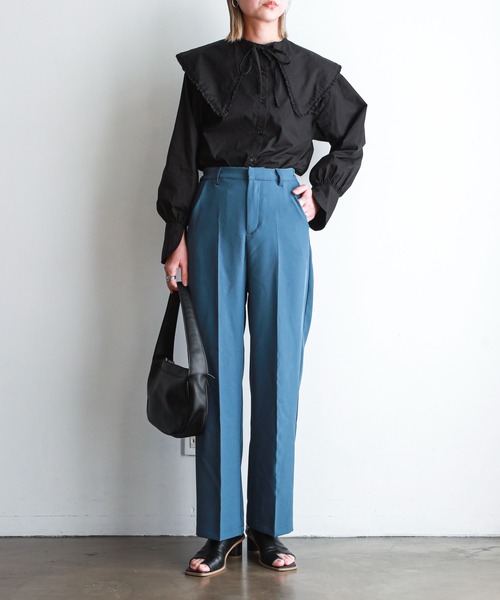 feepur(フェピュール)の「ビッグカラーラウンドカフスブラウス(シャツ/ブラウス・レディース・ブラック/オフホワイト/アイボリー・MEDIUM)」の17枚目の写真