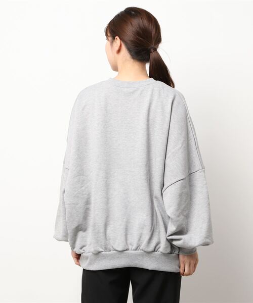 STYLEBLOCK（スタイルブロック）の「裏毛ロゴ刺繍オーバーサイズプルオーバー（スウェット・レディース・ホワイト系その他/ネイビー/グリーン/グレー・M）」の6枚目の写真