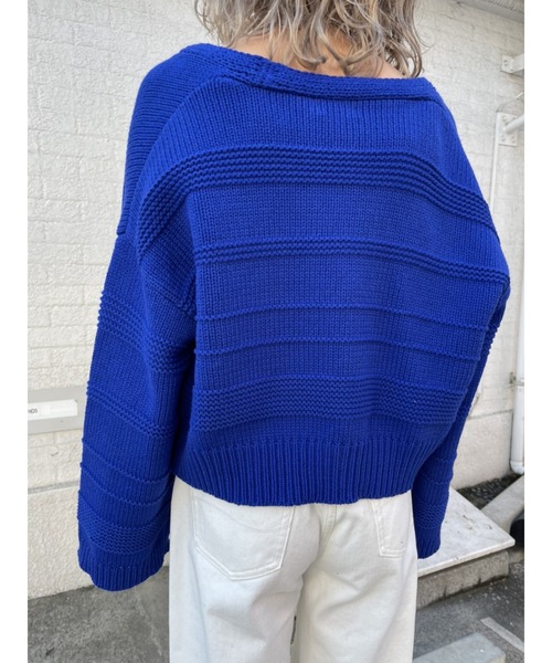 EGOIST（エゴイスト）の「ランダムボーダーカラーニットカーディガン（カーディガン/ボレロ・レディース・ホワイト/ブルー/オレンジ・FREE）」の18枚目の写真