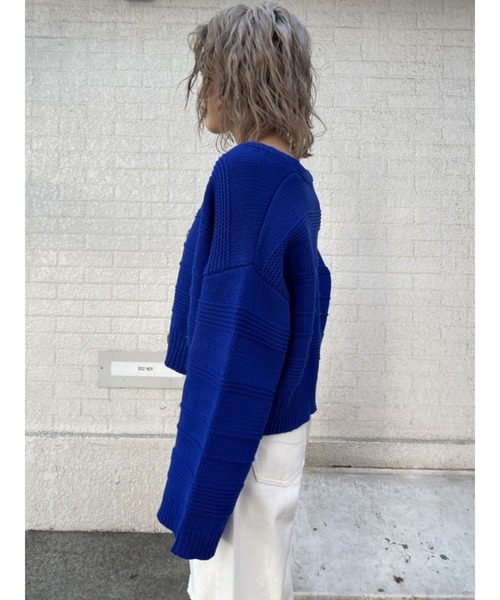 EGOIST（エゴイスト）の「ランダムボーダーカラーニットカーディガン（カーディガン/ボレロ・レディース・ホワイト/ブルー/オレンジ・FREE）」の16枚目の写真