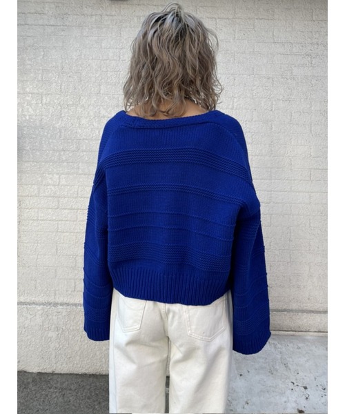 EGOIST（エゴイスト）の「ランダムボーダーカラーニットカーディガン（カーディガン/ボレロ・レディース・ホワイト/ブルー/オレンジ・FREE）」の17枚目の写真