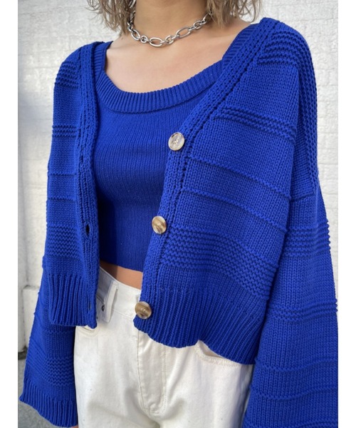 EGOIST（エゴイスト）の「ランダムボーダーカラーニットカーディガン（カーディガン/ボレロ・レディース・ホワイト/ブルー/オレンジ・FREE）」の19枚目の写真