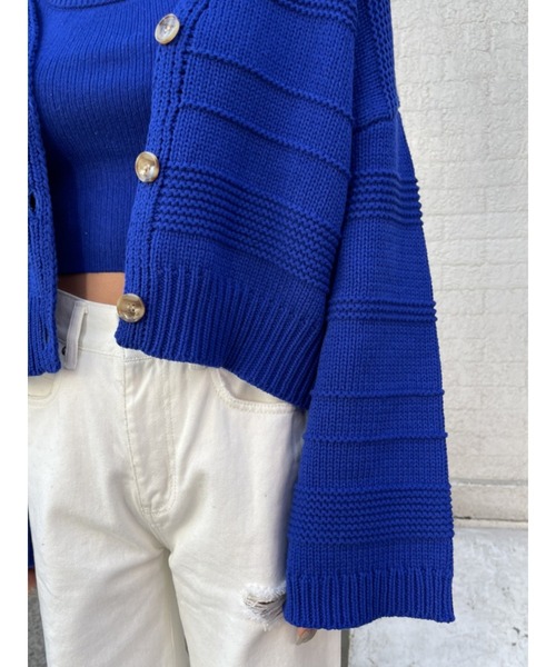 EGOIST（エゴイスト）の「ランダムボーダーカラーニットカーディガン（カーディガン/ボレロ・レディース・ホワイト/ブルー/オレンジ・FREE）」の20枚目の写真