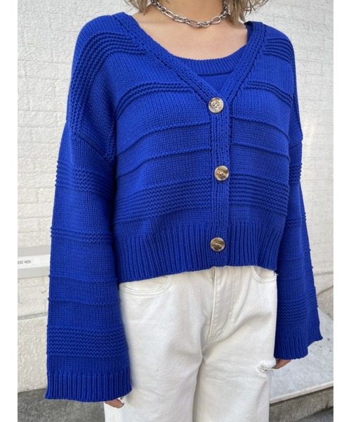 EGOIST（エゴイスト）の「ランダムボーダーカラーニットカーディガン（カーディガン/ボレロ・レディース・ホワイト/ブルー/オレンジ・FREE）」の21枚目の写真