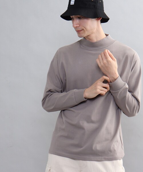 THE SHOP TK （ザ ショップ ティーケー ）の「◆ULTコットンモックネックロンT（Tシャツ/カットソー・メンズ・オフホワイト/ブラック/ベージュ・04/02/03）」の5枚目の写真