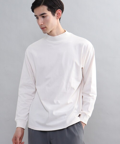 THE SHOP TK （ザ ショップ ティーケー ）の「◆ULTコットンモックネックロンT（Tシャツ/カットソー・メンズ・オフホワイト/ブラック/ベージュ・04/02/03）」の15枚目の写真