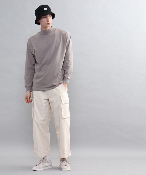 THE SHOP TK （ザ ショップ ティーケー ）の「◆ULTコットンモックネックロンT（Tシャツ/カットソー・メンズ・オフホワイト/ブラック/ベージュ・04/02/03）」の22枚目の写真