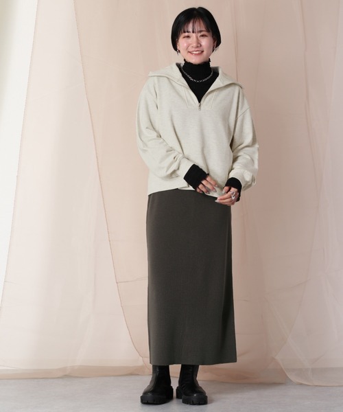 cepo（セポ）の「ハーフジップスウェット（ポロシャツ・レディース・オフホワイト/ブルー/グレー・M）」の3枚目の写真