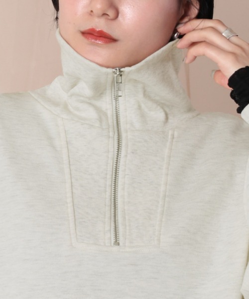 cepo（セポ）の「ハーフジップスウェット（ポロシャツ・レディース・オフホワイト/ブルー/グレー・M）」の8枚目の写真