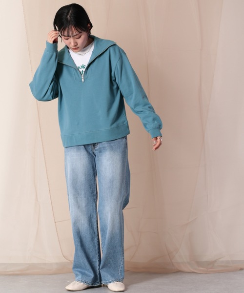 cepo（セポ）の「ハーフジップスウェット（ポロシャツ・レディース・オフホワイト/ブルー/グレー・M）」の6枚目の写真