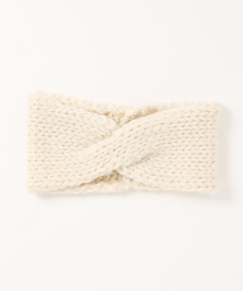 MADEMOISELLE ROPE'（マドモアゼル ロペ）の「【CLIPPER CASUALS】KNIT TURBAN（ヘアバンド・レディース・ブラック/キナリ・FREE）」の2枚目の写真