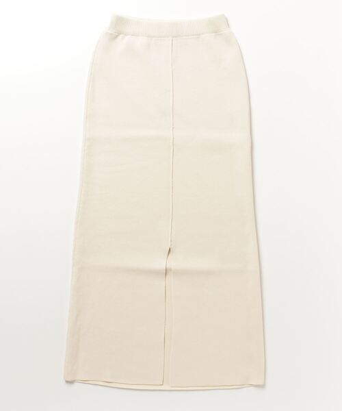 Per sist ence（パーシエンス）の「Per sist ence/パーシエンス　ポリエステル12Ｇ総針ニット ２WAYタイトスカート（スカート・レディース・ブラック/レッド/グリーン/グレイッシュベージュ/ブルー/キャメル/オフホワイト/アイボリー/グレー・FREE）」の3枚目の写真