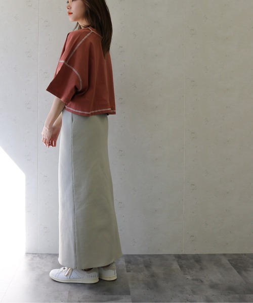 Per sist ence（パーシエンス）の「Per sist ence/パーシエンス　ポリエステル12Ｇ総針ニット ２WAYタイトスカート（スカート・レディース・ブラック/レッド/グリーン/グレイッシュベージュ/ブルー/キャメル/オフホワイト/アイボリー/グレー・FREE）」の21枚目の写真