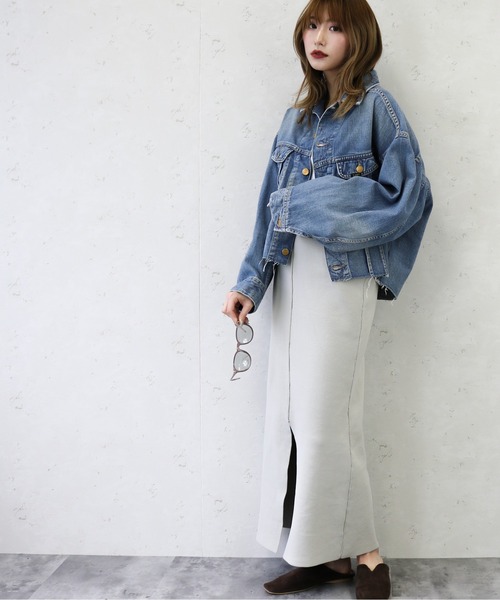 Per sist ence（パーシエンス）の「Per sist ence/パーシエンス　ポリエステル12Ｇ総針ニット ２WAYタイトスカート（スカート・レディース・ブラック/レッド/グリーン/グレイッシュベージュ/ブルー/キャメル/オフホワイト/アイボリー/グレー・FREE）」の10枚目の写真