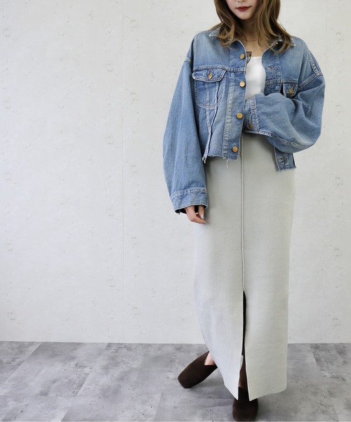 Per sist ence（パーシエンス）の「Per sist ence/パーシエンス　ポリエステル12Ｇ総針ニット ２WAYタイトスカート（スカート・レディース・ブラック/レッド/グリーン/グレイッシュベージュ/ブルー/キャメル/オフホワイト/アイボリー/グレー・FREE）」の13枚目の写真