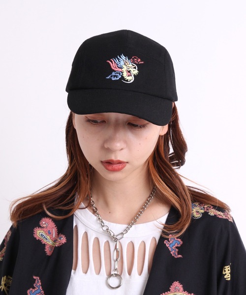 RNA（アールエヌエー）の「E4849 福＆ドラゴンジェットＣＡＰ（キャップ・レディース・ブラック/オレンジ/ブルーグリーン・FREE）」の9枚目の写真