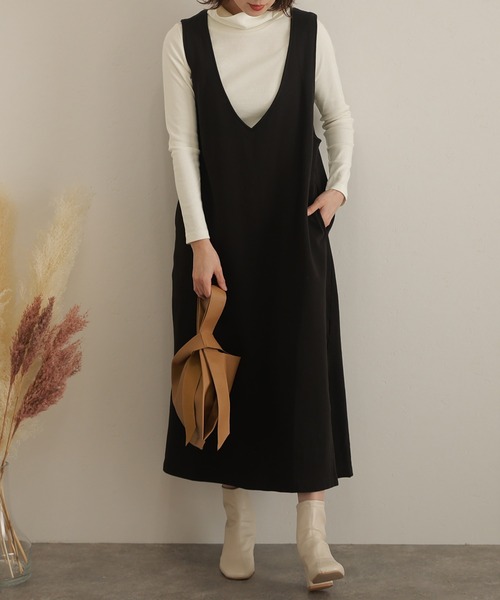 ElegChic(エレグシック)の「コットンハイネックカットソー 長袖(Tシャツ/カットソー・レディース・チャコールグレー/ブラック/オフホワイト/グレイッシュベージュ・M/XL/4L/L/3L)」の13枚目の写真