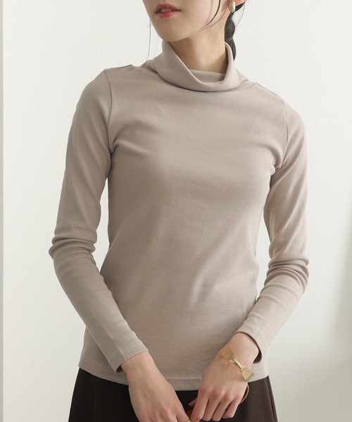 ElegChic(エレグシック)の「コットンハイネックカットソー 長袖(Tシャツ/カットソー・レディース・チャコールグレー/ブラック/オフホワイト/グレイッシュベージュ・M/XL/4L/L/3L)」の22枚目の写真