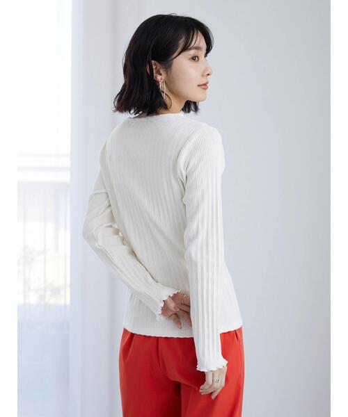 Green　Parks（グリーンパークス）の「ジャガードリブカットプルオーバー（Tシャツ/カットソー・レディース・オフホワイト/ブルー/グリーン・FREE）」の5枚目の写真