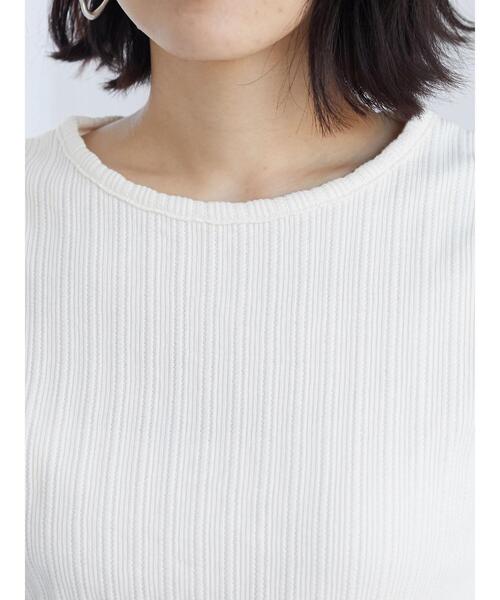 Green　Parks（グリーンパークス）の「ジャガードリブカットプルオーバー（Tシャツ/カットソー・レディース・オフホワイト/ブルー/グリーン・FREE）」の6枚目の写真