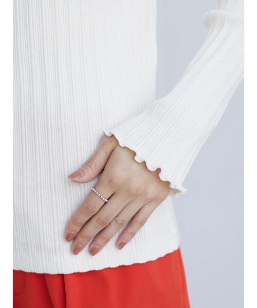 Green　Parks（グリーンパークス）の「ジャガードリブカットプルオーバー（Tシャツ/カットソー・レディース・オフホワイト/ブルー/グリーン・FREE）」の7枚目の写真