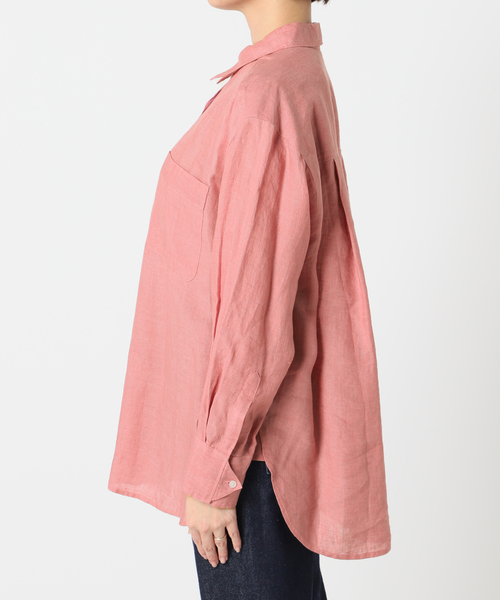 B.C STOCK（ベーセーストック）の「ヨーロピアンフラックスリネンレギュラーシャツ（シャツ/ブラウス・レディース・ブラック/サックスブルー/ピンク/アイボリー・FREE）」の21枚目の写真