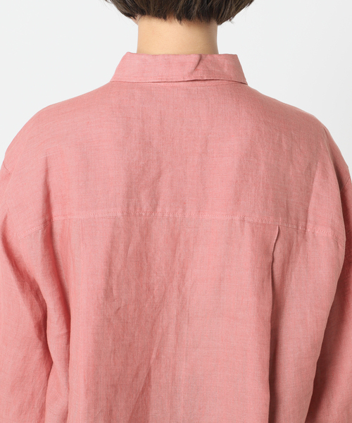 B.C STOCK（ベーセーストック）の「ヨーロピアンフラックスリネンレギュラーシャツ（シャツ/ブラウス・レディース・ブラック/サックスブルー/ピンク/アイボリー・FREE）」の19枚目の写真