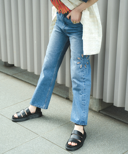 JOINT WORKS（ジョイントワークス）の「J-FLOWER DENIM PANTS（デニムパンツ・レディース・ホワイト/ブラック/ブルー系その他・SMALL/MEDIUM）」の3枚目の写真