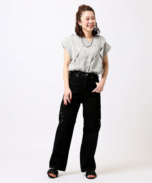 JOINT WORKS（ジョイントワークス）の「J-FLOWER DENIM PANTS（デニムパンツ・レディース・ホワイト/ブラック/ブルー系その他・SMALL/MEDIUM）」の9枚目の写真